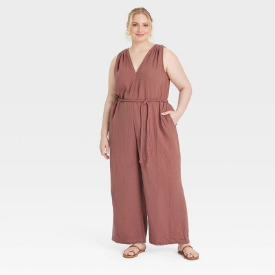 Women's Gauzy Tie-Waist Jumpsuit - Universal Thread™