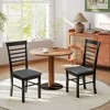 HOMCOM Wooden Dining Chairs Set, Farmhouse Upholstered Kitchen Chairs with Rubber Wood Frame for Living Room, Dining Room - 2 of 4