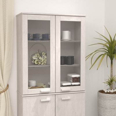 vidaXL Top for Highboard HAMAR White 33.5 in.x13.8 in.x39.4 in. Solid Wood Pine
