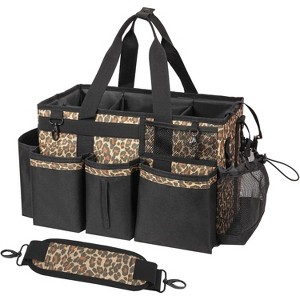 Wearable Cleaning Caddy Organizer with Handle & Shoulder Straps, Tool Bag with 4 Foldable Dividers for Under Sink & Car Cleaning - 1 of 4