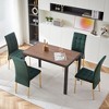 VYNXARIA Green Velvet High Back Nordic Dining Chair Modern Fabric Chair with Golden Color Legs, Set Of 4 - 2 of 4