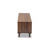 Meike Two-Tone Wood TV Stand for TVs up to 70" Walnut/White - Baxton Studio: Modern Entertainment Center with Storage - 4 of 4