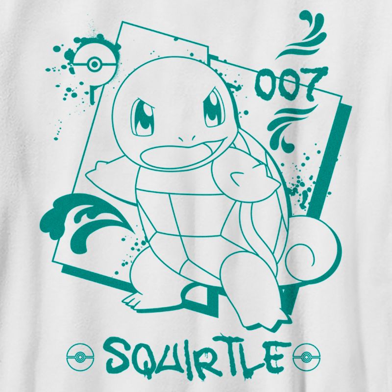 Boy's Pokemon Squirtle Graffiti Outline T-Shirt, 2 of 5
