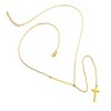 ELYA Women's Polished Cross Drop Gold Plated Stainless Steel Necklace - 18" - 2 of 3