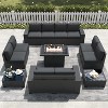 LayinSun 13 Pieces Outdoor Patio Furniture Set with 44" Fire Pit Table Rattan Sectional Sofa Conversation Sets - 2 of 4