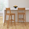 Plank+Beam 44" Modern Bar Height Chairs, Solid Wood Set of 2 Dining Chairs for Home Bar, Kitchen, Contemporary Seating for Dining Room, - 2 of 4