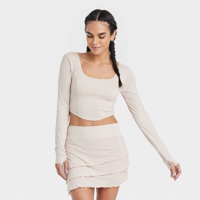 white long sleeve crop top target
