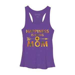 Women's Design By Humans Happiness is Being a Mom Sunflower Arrow By shirtpublic Racerback Tank Top - 1 of 2