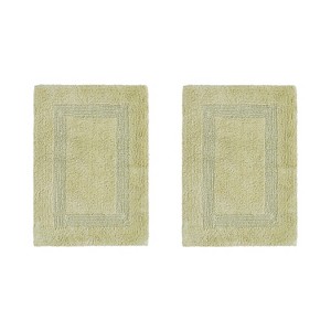 Lux Premium 100% Cotton Tufted Solid Reversible 2 PC Bath Rug Set – Ultra-Soft, Water-Absorbent, Durable, Machine Washable Bathroom Rug - 1 of 4