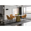LeisureMod Quinix Modern Rectangular Dining Table for 4 to 8 People with Glass/Sintered Stone Top and Gold Stainless Steel Base - 3 of 4
