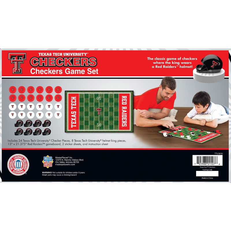 MasterPieces Officially licensed NCAA Texas Tech Red Raiders Checkers Board Game for Families and Kids ages 6 and Up, 4 of 7