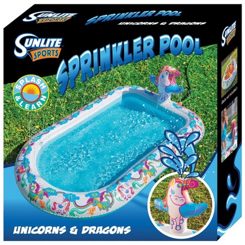 Inflatable Sprinkler Pool, Outdoor Play for Kids, Water Wading Pool with Unicorn & Dragon Print, Fun Educational Toy for Learning & Playing - image 1 of 4