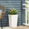 Maggift Outdoor Planters with Classic Design, Flower Planter Pot for Garden, Courtyard, Patio, White，10"*10"*16.25" - 4 of 4