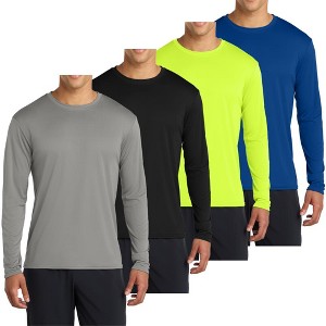 Mafoose Men’s Casual UPF 50 Long Sleeve Performance T-Shirt Pack of 4 - 1 of 4