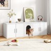 Tangkula 58" Hidden Cat Washroom Furniture w/ Double Rooms Sisal Scratching Mat - 3 of 4