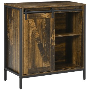 NicBex Sideboard Cabinet with Sliding Barn Door Farmhouse Kitchen Cabinet with Adjustable Shelf for Kitchen,Living Room,Brown - 1 of 4