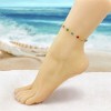 RMZ GOLD NYC 18K GOLD FILLED HIGH POLISH FINSH LIGHT MULTI COLOR ROUND CRYSTAL ANKLE BRACELET - 2 of 3