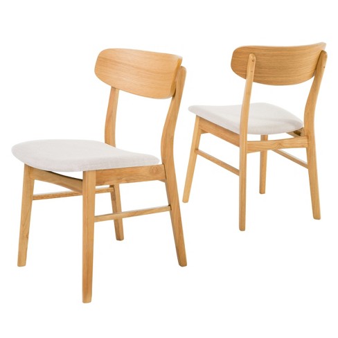 Set Of 2 Lucious Dining Chair Light Beige/Oak - Christopher Knight Home :  Target