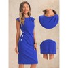 Allegra K Women's Sleeveless Rear Split Knee Length Elegant Tank Bodycon Dress - 2 of 4
