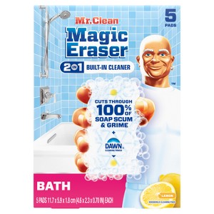 Mr. Clean Lemon Magic Eraser 2-in-1 Built-In Cleaner Bath - 5ct - 1 of 4