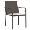 vidaXL Patio Chairs with Cushions 2 pcs Brown 22"x23.2"x33.1" Poly Rattan - 3 of 4