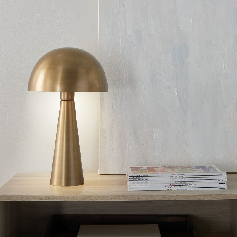 16" Mid-Century Modern Metal Mushroom Accent Table Lamp - Nourison, 4 of 9