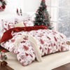 Christmas Duvet Cover Set King, 2-Piece Soft Reindeer Pattern Bedding Set with Two 20"x36" Pillow Shams, Holiday Comforter Cover for Bedroom - 2 of 4