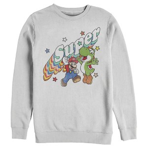 Men's Nintendo Mario and Yoshi Retro Super Sweatshirt - 1 of 3