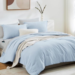 BAGOKIE 5/7 Pieces Bed in a Bag with Fitted Sheet, Flat Sheet, Pillow Sham, and Pillowcase - 1 of 4