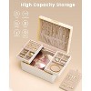 2-Layer Cream Jewelry Box, Large Organizer & Storage Case for Necklaces, Earrings, Rings, Bracelets, Birthday Christmas Gift - 3 of 4