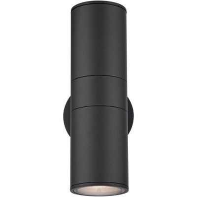 Black Aluminum Dual Up-Down Outdoor Wall Light Set of 2