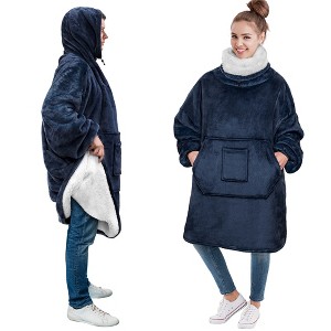 PAVILIA Wearable Blanket Hoodie Women Men, Oversized Sweatshirt Hooded Sweater, Fleece Soft Cozy Warm Plush Gift Ideas - 1 of 4
