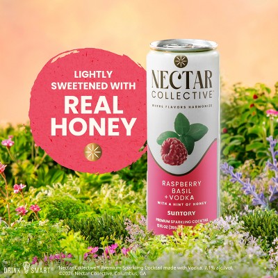 Nectar Collective Raspberry Basil Vodka Cocktail - 4pk/12 fl oz Cans