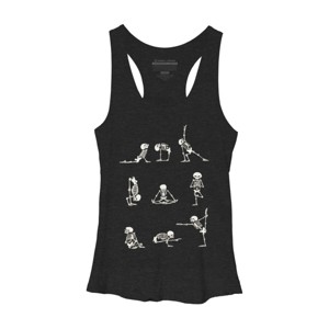Women's Design By Humans Skeleton Yoga By huebucket Racerback Tank Top - 1 of 3