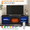 Parrot Uncle 66 in. Black TV Stand Fits TVs Up to 75 in. with 23 in. Insert Electric Fireplace - 2 of 4