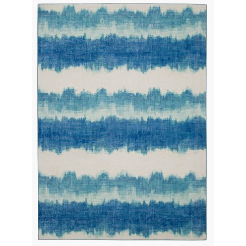 2'x3' Maldon Washable Outdoor Rug Ivory/Blue - Linon