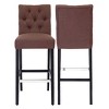 WestinTrends 29" Linen Fabric Tufted Bar Stool (Set of 2) - 3 of 4