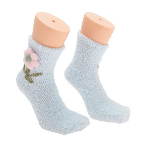 Unique Bargains Women's Comfortable Floral Sleep Cozy Socks 1 Pair - 1 of 4