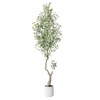 5-7FT Artificial Olive Trees  - Realistic Faux Plants with 72 Fruits & 864 Leaves in White Ceramic Pots for Modern Home Decor - 2 of 4