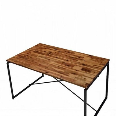Jurgen 48" Oak and Black Industrial Dining Table