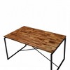 48" Jurgen Dining Table Oak/Black - Acme Furniture: Metal Sled Base, PU Padded Seats - image 3 of 4