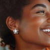 Ross-Simons 8.5-9mm Cultured Pearl and 3.70 ct. t.w. Tonal Blue and White Topaz Earrings in Sterling Silver - 2 of 4