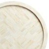 Coast to Coast Accents Osso Modern Metal Round Accent Table 20" Wide Gold Mosaic Bone Tile Tabletop for Living Room Bedroom Bedside Entryway House - 3 of 4