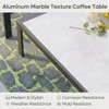 Bestier Rectangle Aluminum Patio Coffee Table with LED, Outdoor Table with Marble Texture Top, Patio Furniture Backyard Table with Waterproof Bag,Gray - 4 of 4