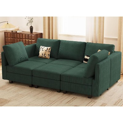 Belffin Modular Sectional Couch U Shaped Corduroy Sectional Sofa with Chaise Convertible Modern Sectional Sofa Couch
