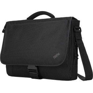 Lenovo ThinkPad 15.6" Essential Messenger for Notebooks - Black - Water Resistant - Nylon - Polyester Exterior Material - Shoulder Strap, Handle - 1 of 4