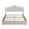 VECELO Queen/Full Size Platform Bed Frame with Type-C & USB Charging Stations and 4 Storage Drawers, Upholstered Adjustable Headboard, Beige - 2 of 4
