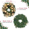 22 inch Prelit Christmas Wreath with Black Gold Ball Ornaments for Front Door Holiday Accent Decoration - 2 of 4