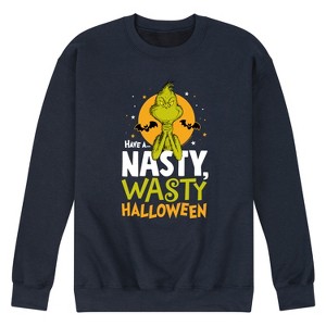 Men's - Dr. Seuss - The Grinch Nasty Wasty Halloween Graphic Fleece Sweatshirt - 1 of 4