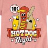Girls' - Instant Message - Baseball Mascot Hot Dog Night Fitted Short Sleeve Graphic T-Shirt - 2 of 4